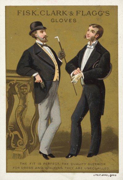 Gentlemen parlant, publicité pour des gants - American School