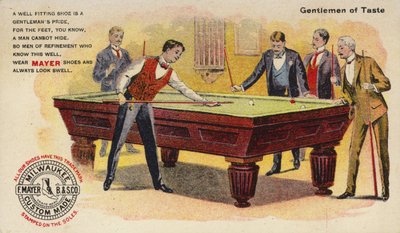 Gentlemen de goût, jouant au billard - American School