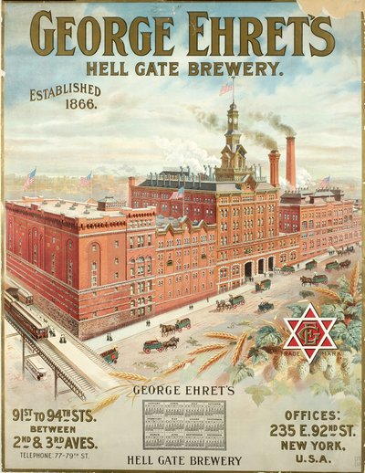 Brasserie Hell Gate de George Ehrets, Fondée en 1866 - American School