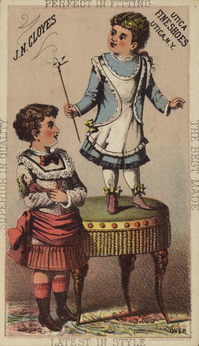 Fille debout sur un tabouret - American School