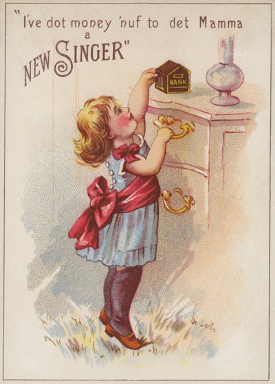 Fille avec une tirelire - American School
