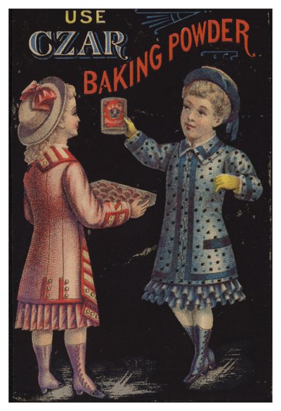 Fille tenant une boîte de levure chimique - American School