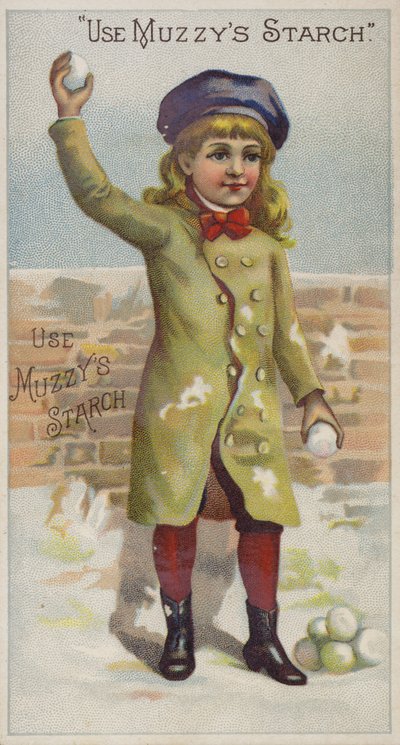 Fille en manteau vert lançant des boules de neige - American School