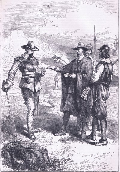 Le débarquement de Gorton (1646), illustration de l