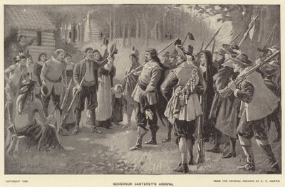 Arrivée du gouverneur Carteret (litho) - American School