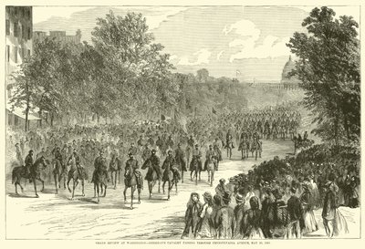 Grande revue à Washington, la cavalerie de Sheridan passant sur Pennsylvania Avenue, 23 mai 1865, mai 1865 - American School