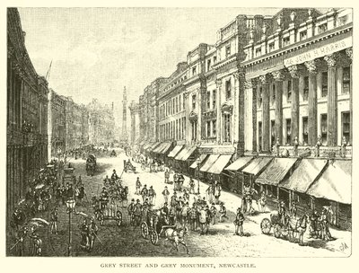 Rue Grey et Monument Grey, Newcastle - American School