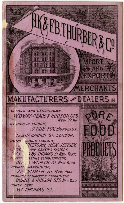 Livret commercial de H.K. & F.B. Thurber & Co., recto (livret gravé) - American School