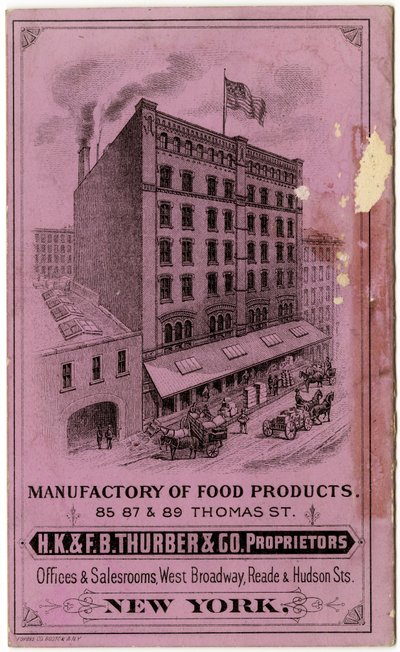 Livret commercial de H.K. & F.B. Thurber & Co., verso (livret gravé) - American School