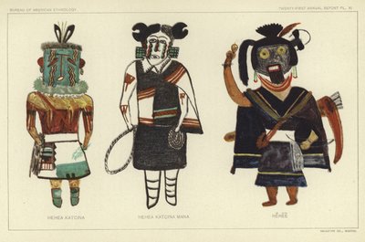 Hehea Katcina, Hehea Kastcina Mana, Hehee (lithographie couleur) - American School