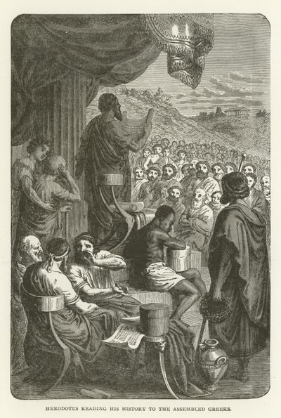 Hérodote lisant son histoire aux Grecs assemblés - American School