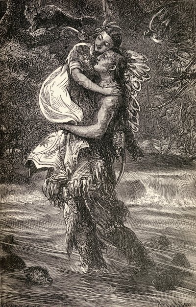 Hiawatha et Minnehaha, illustration du poème 