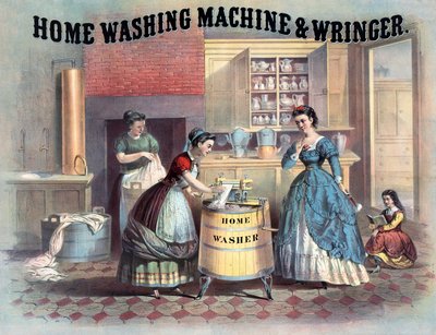 Machine à laver et essoreuse domestique, c.1869 - American School