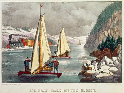 Course de bateau à glace sur l
