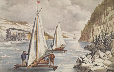 Course de bateau à glace sur l