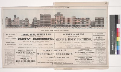 Illustration du Répertoire Panoramique des Affaires de Baxter de Philadelphie, 1860 - American School