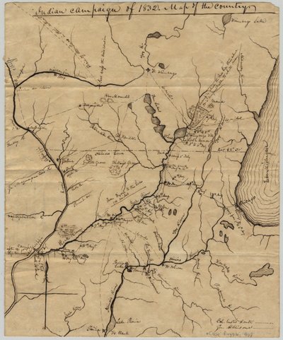 Campagne indienne de 1832 : Carte du pays, 1832 - American School