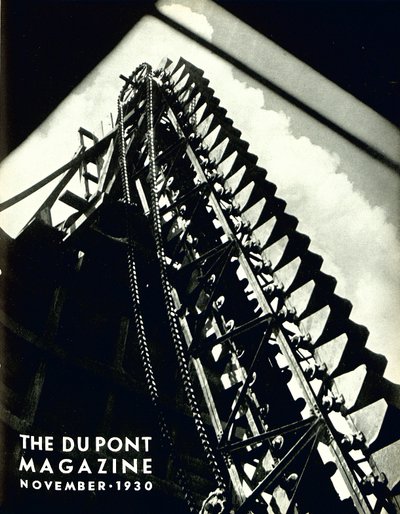 Machinerie industrielle, couverture du DuPont Magazine, novembre 1930 - American School