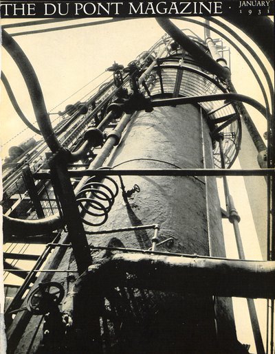 Usine industrielle, couverture du DuPont Magazine, janvier 1931 - American School