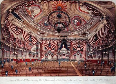 Vue intérieure du Tammany Hall, décorée pour la Convention nationale du 4 juillet - American School