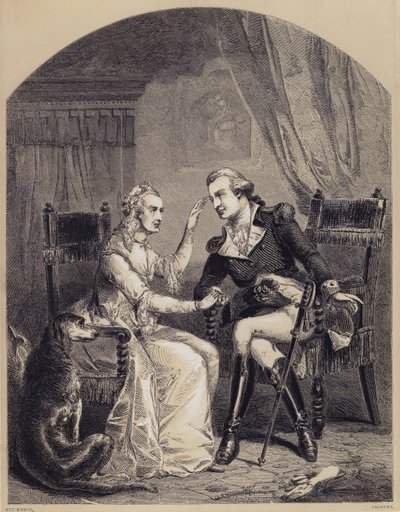 Entrevue entre George Washington et sa mère après la Révolution - American School