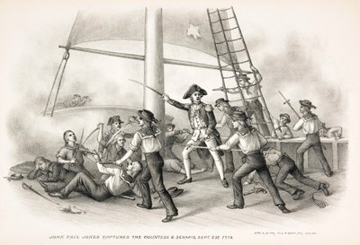 John Paul Jones capture la Comtesse et le Serapis, 23 septembre 1779, pub. 1885 - American School