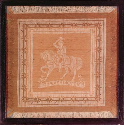 Foulard représentant George Washington (1732-99) à cheval, 1876 - American School