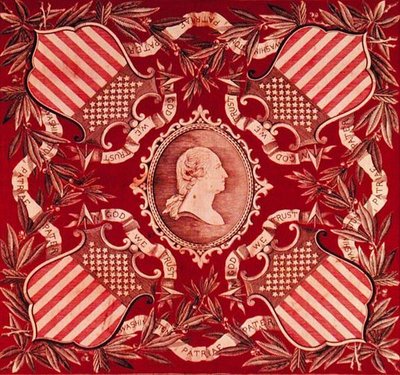 Foulard avec profil en médaillon de George Washington - American School