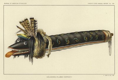 Koloowisi (serpent à plumes) (lithographie couleur) - American School