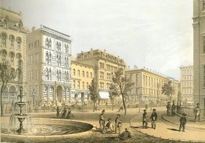 LaSalle Street depuis Courthouse Square, de Chicago Illustrated, avec descriptions littéraires par James W. Sheahan, publié par Jevne & Almini, Chicago, 1866-67 - American School