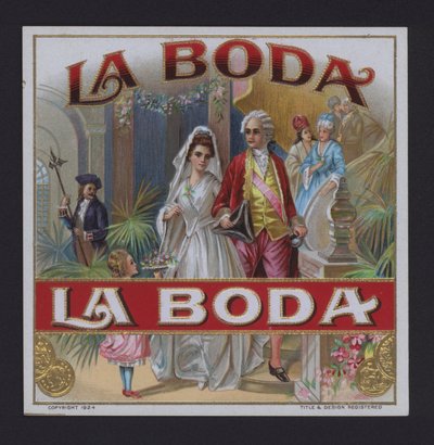 La Boda, étiquette de cigare - American School