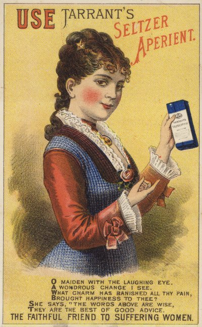 Dame tenant une bouteille - American School