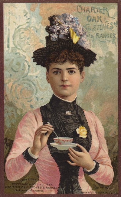 Dame remuant une tasse de thé - American School