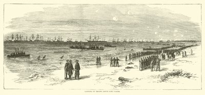Débarquement des troupes au-dessus de Fort Fisher, janvier 1865 - American School