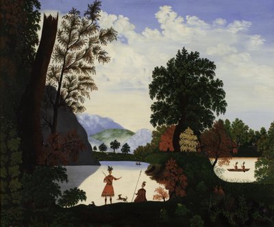 Paysage avec des Indiens, 1880 - American School