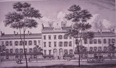 LeRoy Place en 1831, partie de ce qui est maintenant Bleecker Street dans Greenwich Village - American School