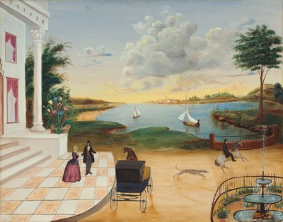 Quitter le manoir, vers 1850-55 - American School