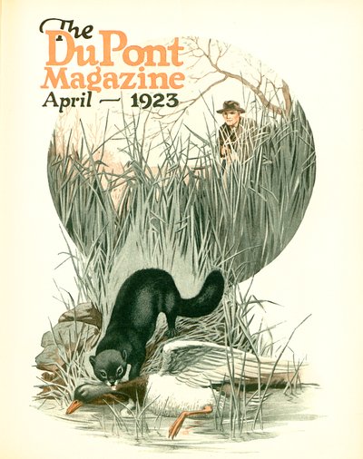 Moins de vermine - Plus de gibier, couverture du DuPont Magazine, avril 1923 - American School