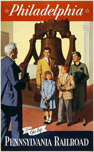 Affiche de voyage de la cloche de la liberté - American School