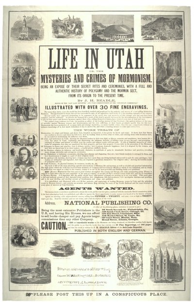 La vie en Utah ou les mystères et crimes du mormonisme ; étant une exposition de leurs rites et cérémonies secrets, c.1870 - American School