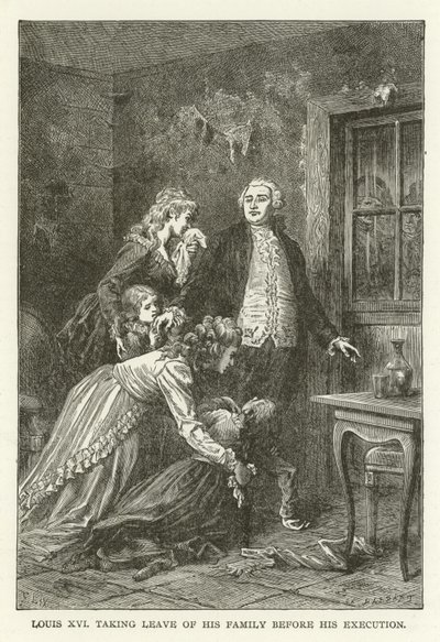 Louis XVI faisant ses adieux à sa famille avant son exécution - American School