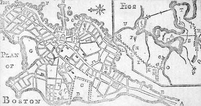 Carte de Boston, imprimée dans Bickerstaff