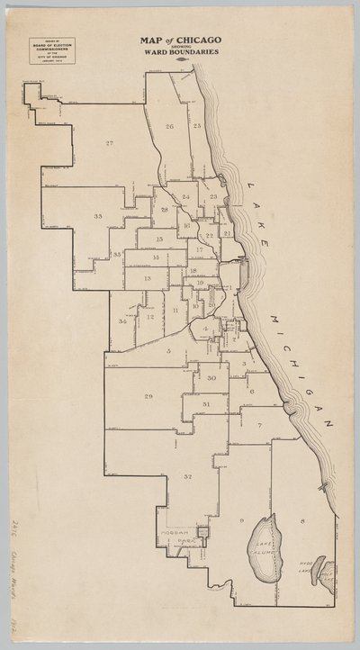 Carte de Chicago montrant les limites des quartiers - American School