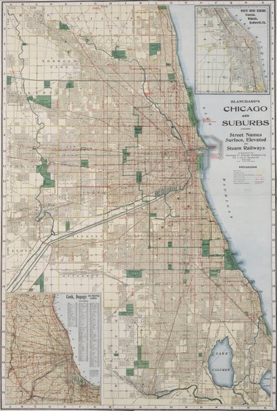 Carte de Chicago et des banlieues - American School