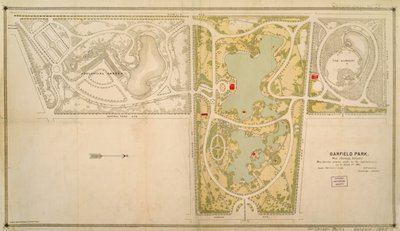 Carte de Garfield Park, Chicago, Illinois - American School