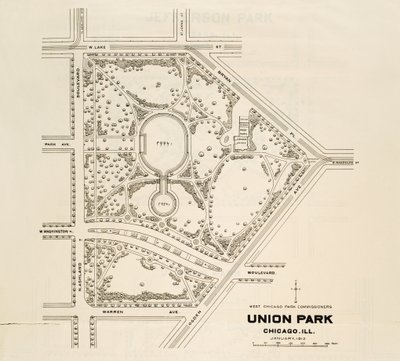 Carte de Union Park, Chicago, Illinois - American School