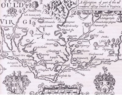 Carte de la Virginie, illustration de l