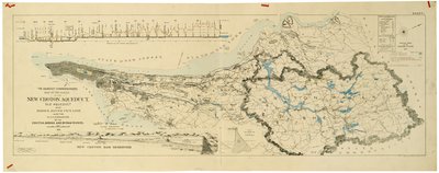 Carte du nouvel aqueduc de Croton, ancien aqueduc et pipeline de la rivière Bronx ainsi que les bassins versants de Croton, Bronx - American School