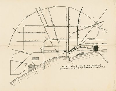Carte montrant les connexions ferroviaires au site proposé de l