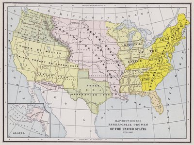 Carte montrant la croissance territoriale des États-Unis - American School